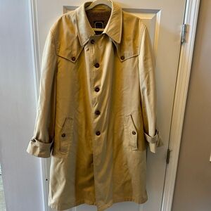 Christian Dior Gleneagles 46L Wool Lined Trench‎ Coat Tan Vintage